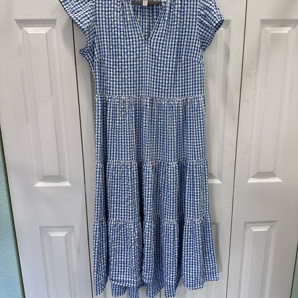 St. John's Bay Blue Checkered Maxi Dress